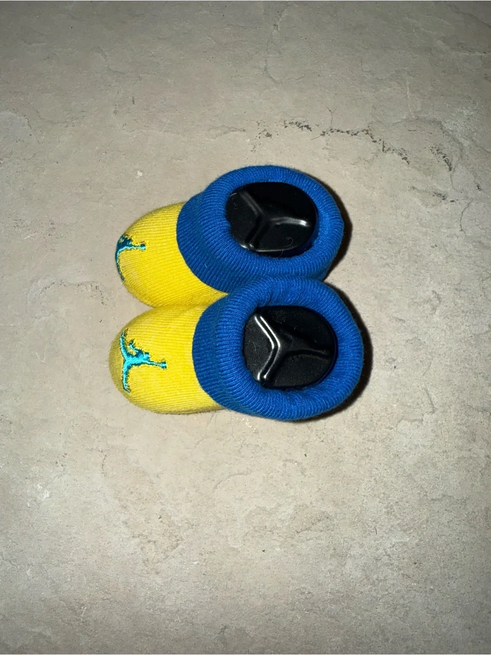 Micheal Jordan infant yellow blue booties new never worn
